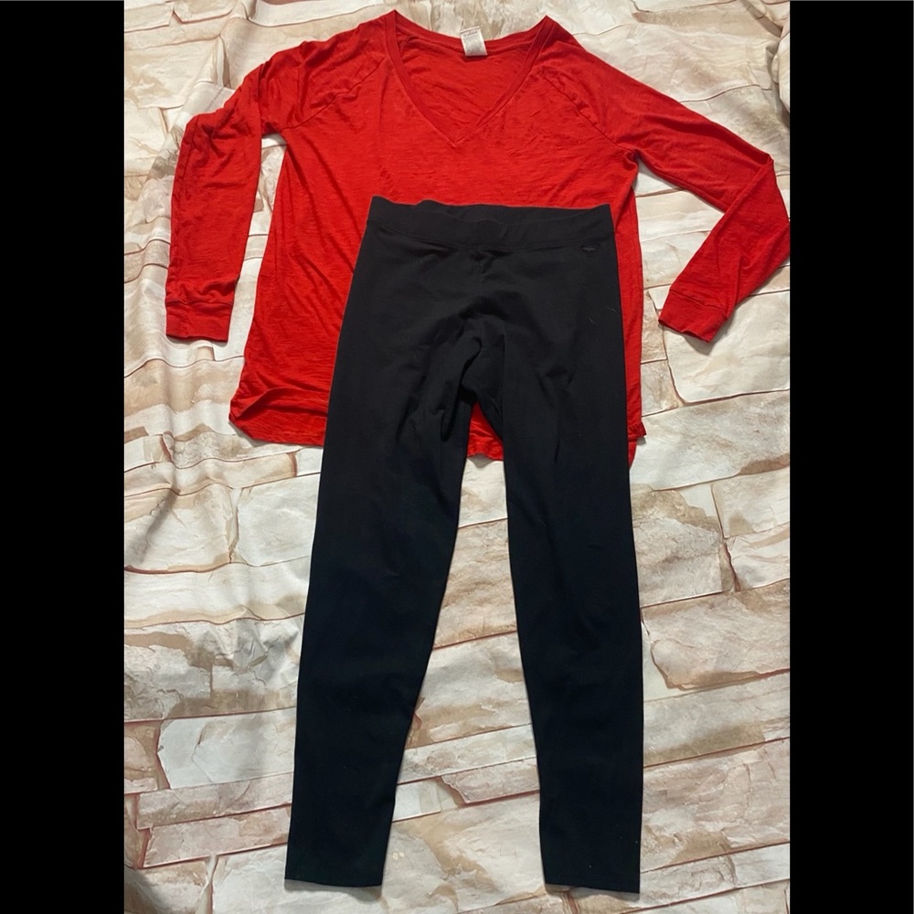 Pink Victoria’s Secret set pant and top size L